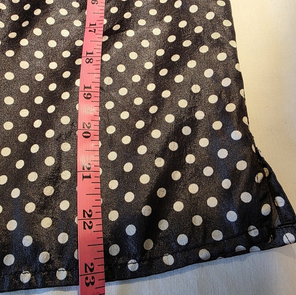 GAP Polka Dot Satin Blouse Black and White Tucks Y2K XL EUC - Picture 11 of 13